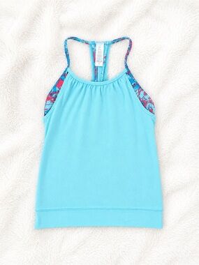 Ivivva by Lululemon Youth Size 10 Blue Athletic Tank Top w Built-In Sports Bra